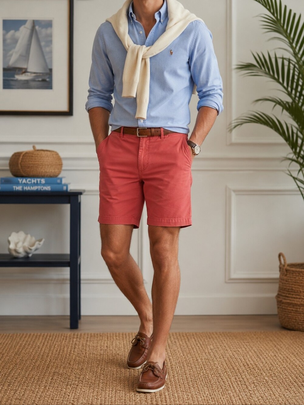 Polo Ralph Lauren Stretch Classic Fit Salmon Pink Chino Shorts Mens 32